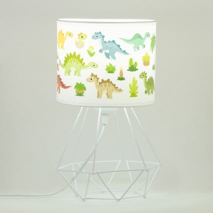 Lámpara de mesa infantil KIDS ROOM 1xE27/60W/230V Ø 18 cm dinosaurio