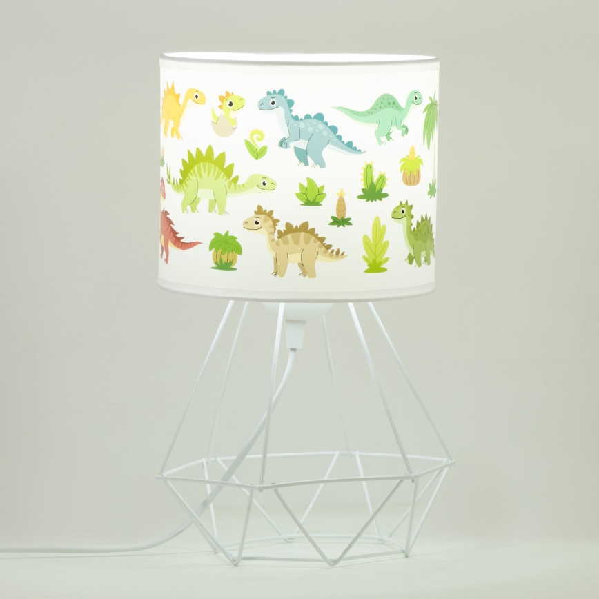 Lámpara de mesa infantil KIDS ROOM 1xE27/60W/230V Ø 18 cm dinosaurio