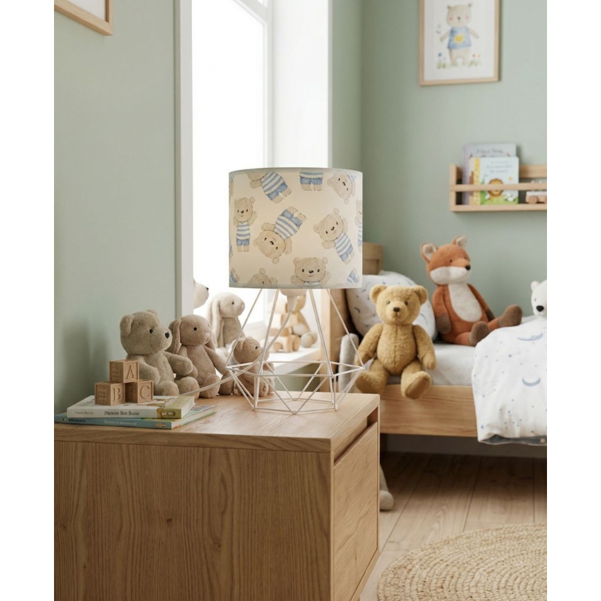Lámpara de mesa infantil KIDS ROOM 1xE27/60W/230V Ø 18 cm, diseño osito