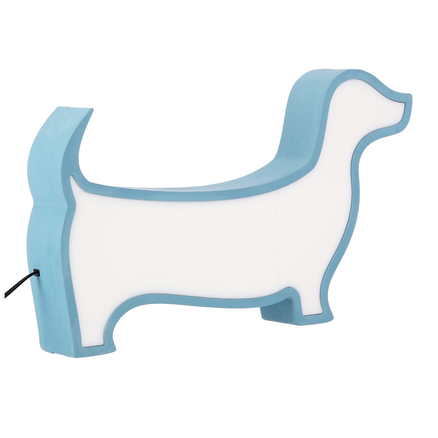 Lámpara de mesa infantil LED DOG LED/12W/230V azul
