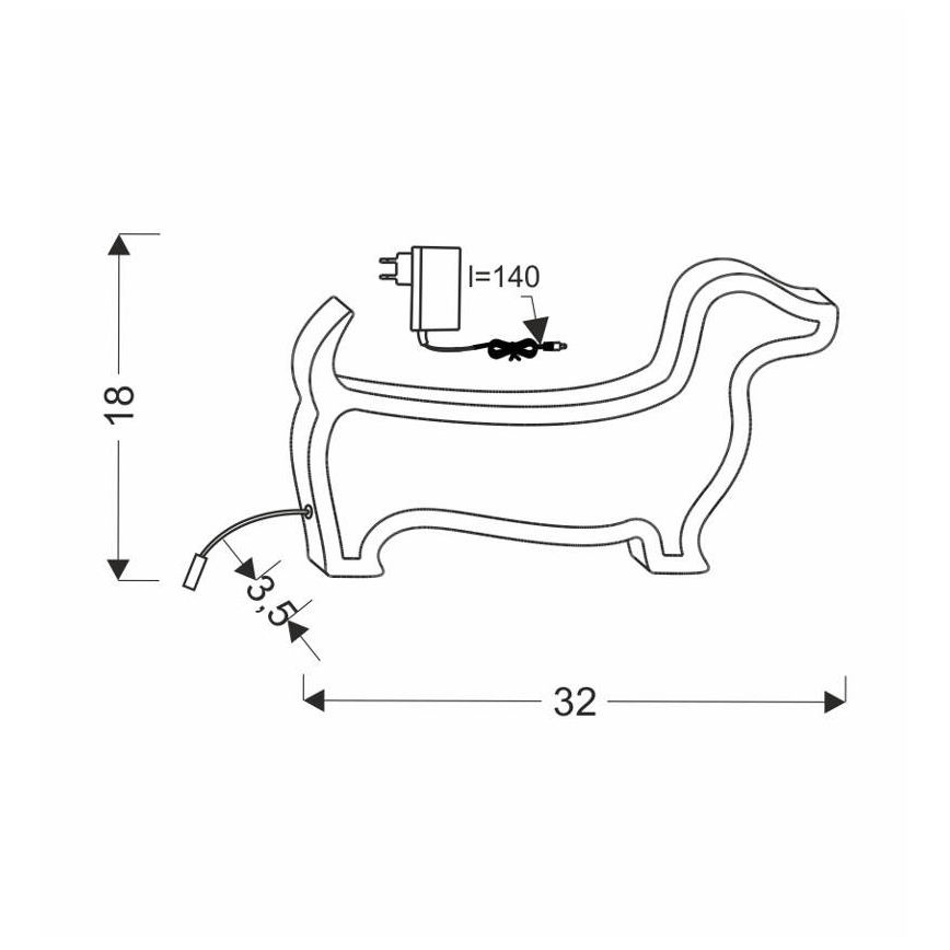 Lámpara de mesa infantil LED DOG LED/12W/230V azul