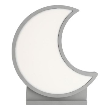 Lámpara de mesa infantil LED MOON 12W/230V gris