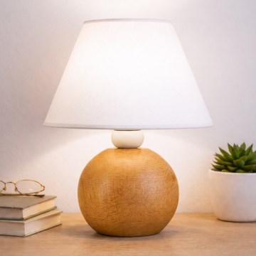 Lámpara de mesa JUTA 1xE27/60W/230V roble/blanco