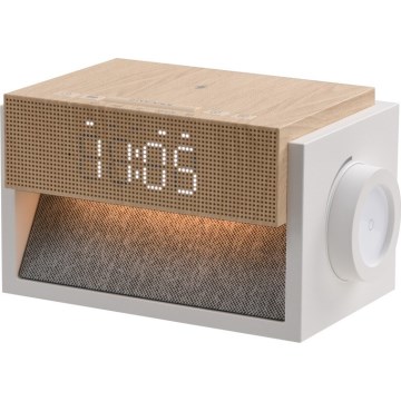 Lámpara de mesa LED con despertador y carga CALM LED/1,2W/5V