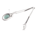 Lámpara de mesa LED con lupa LED/9W/230V blanco/cromo brillante