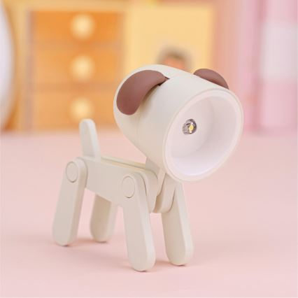 Lámpara de mesa LED LED/0,06W/3xLR41 en forma de perro, blanca