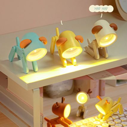 Lámpara de mesa LED LED/0,06W/3xLR41 en forma de perro, blanca