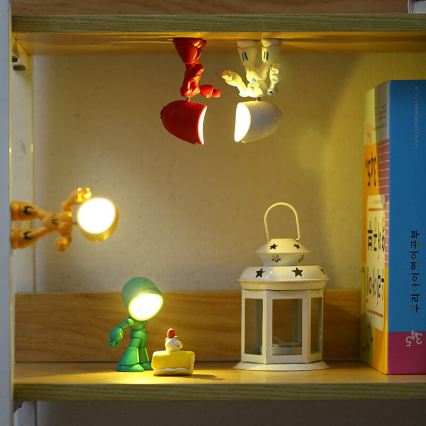 Lámpara de mesa LED LED/0,06W/3xLR41 robot, color amarillo