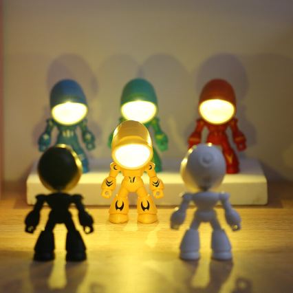 Lámpara de mesa LED LED/0,06W/3xLR41 robot, color amarillo