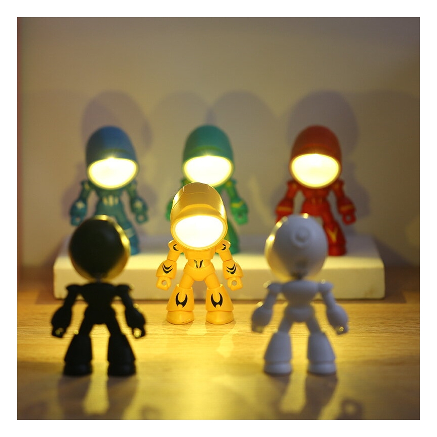 Lámpara de mesa LED LED/0,06W/3xLR41 robot roja