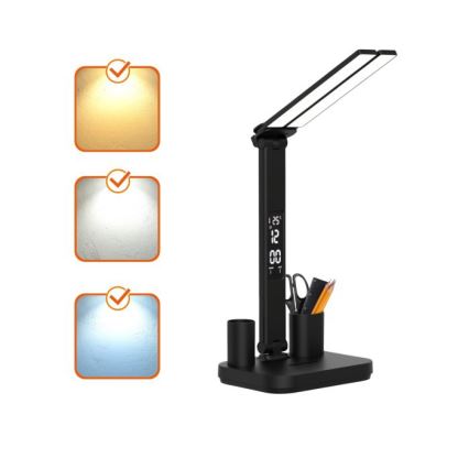 Lámpara de escritorio LED recargable y regulable NOBLITE P LED/5W/5V 3000/4000/6000K 2200 mAh negra