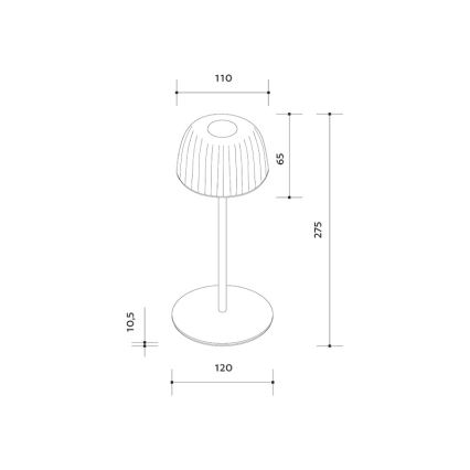 Lámpara de mesa LED recargable y regulable para exteriores VIVIEN LED/3W/5V 2700K 1600 mAh IP54 negro