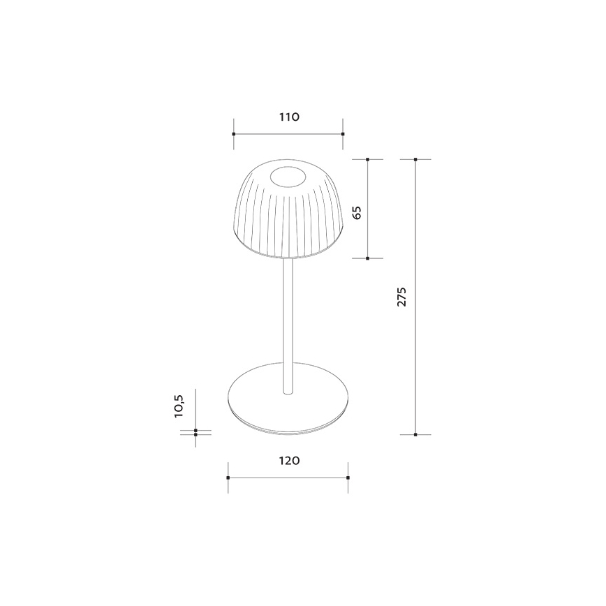 Lámpara de mesa LED recargable y regulable para exteriores VIVIEN LED/3W/5V 2700K 1600 mAh IP54 negro