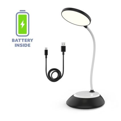 Lámpara de mesa LED recargable y regulable VISUA LED/5W/5V 3000-5000K negro