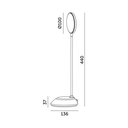 Lámpara de mesa LED recargable y regulable VISUA LED/5W/5V 3000-5000K negro