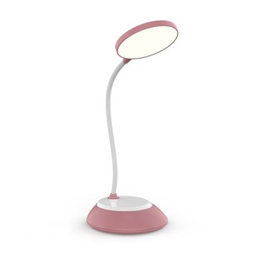 Lámpara de mesa LED recargable y regulable VISUA LED/5W/5V 3000-5000K rosa