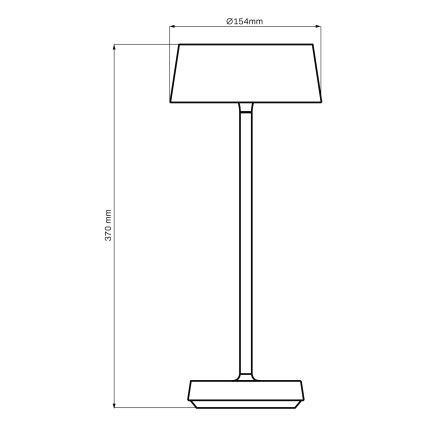 Lámpara de mesa LED de exterior táctil regulable CASABLANCA LED/3,4W/5V USB 3600 mAh IP44 negro