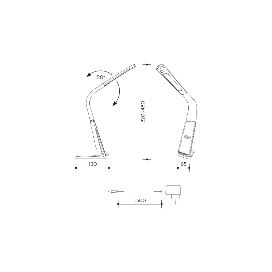 Lámpara de escritorio LED regulable con carga inalámbrica y sensor de movimiento LORD EVO LED/8W/230V 3000K/4500K/6000K blanca