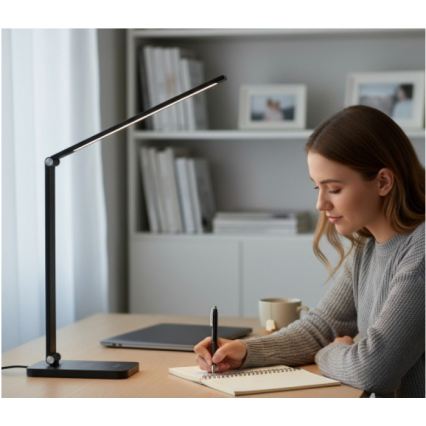 Lámpara de sobremesa LED regulable con carga inalámbrica QI NOBLITE Q LED/7W/230V 3000/4000/6500K negra