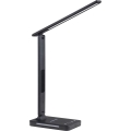 Lámpara de mesa LED regulable con cargador inalámbrico QI, mostrar y Puerto USB LED/7W/230V 3000-6000K negro