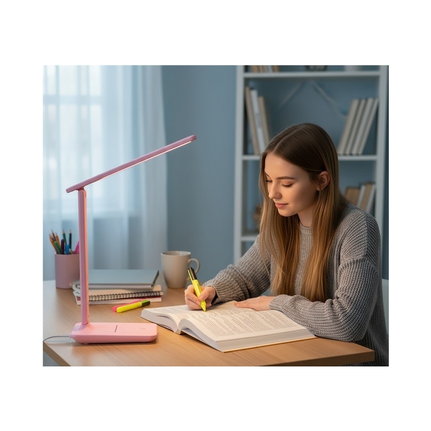 Lámpara de mesa LED regulable NOBLITE N LED/7W/230V 3000/4000/6500K rosa