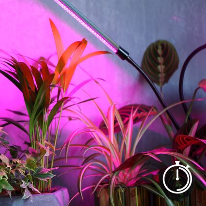 Lámpara de mesa flexible LED regulable para el cultivo de plantas VITARO 3xLED/10W/230V negro