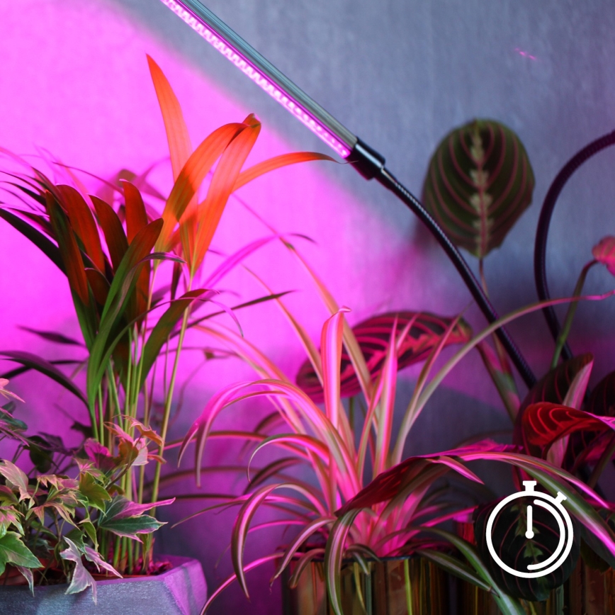 Lámpara de mesa flexible LED regulable para el cultivo de plantas VITARO 3xLED/10W/230V negro