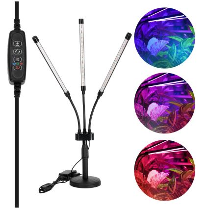 Lámpara de mesa flexible LED regulable para el cultivo de plantas VITARO 3xLED/10W/230V negro