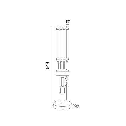 Lámpara de mesa LED regulable y flexible para cultivo de plantas VITARO 4xLED/10W/230V negra