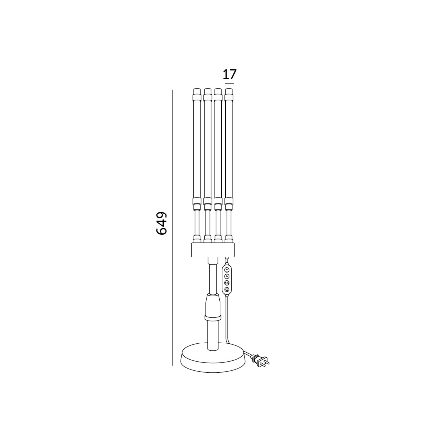 Lámpara de mesa LED regulable y flexible para cultivo de plantas VITARO 4xLED/10W/230V negra