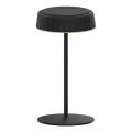 Lámpara de mesa LED regulable recargable por energía solar VIVIEN, 3W/5V, 2700K, 1600 mAh, IP54, negra
