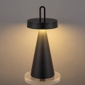 Lámpara de mesa LED táctil recargable y regulable para exterior HALO LED/1,5W/3,7V 3000 mAh IP44 negra