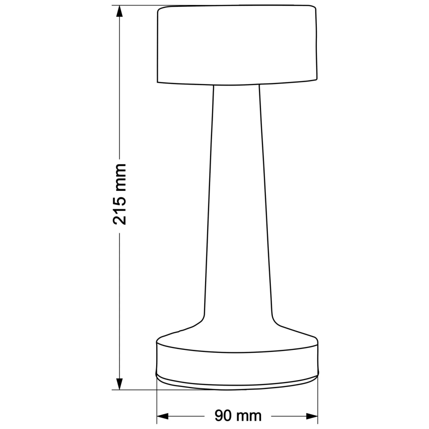 Lámpara de mesa táctil regulable LED SIMPLY LED/5V 2700/4000/6500K 800 mAh negra