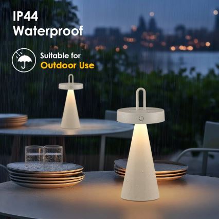 Lámpara de sobremesa táctil LED regulable recargable para exterior HALO LED/1,5W/3,7V 3000 mAh IP44 gris