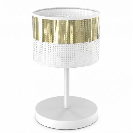 Lámpara de mesa LUX 1xE27/15W/230V blanca/dorada