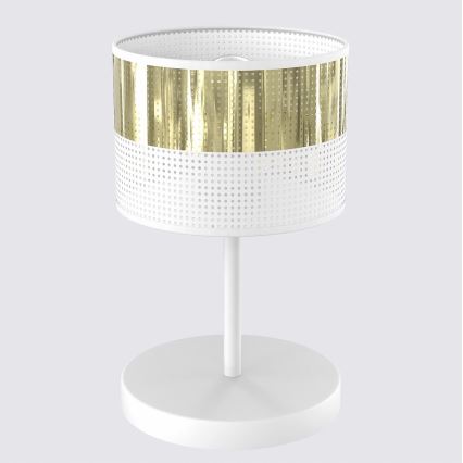 Lámpara de mesa LUX 1xE27/15W/230V blanca/dorada