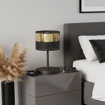 Lámpara de mesa LUX 1xE27/15W/230V negra/dorada
