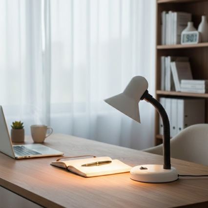 Lámpara de mesa MENTOR 1xE27/15W/230V blanca