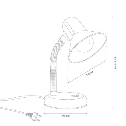 Lámpara de mesa MENTOR 1xE27/15W/230V blanca
