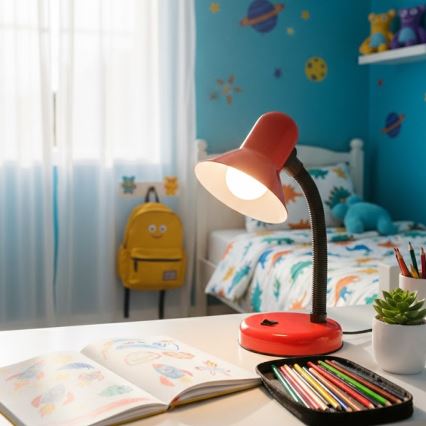 Lámpara de mesa MENTOR 1xE27/15W/230V roja