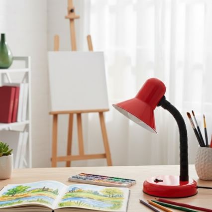 Lámpara de mesa MENTOR 1xE27/15W/230V roja