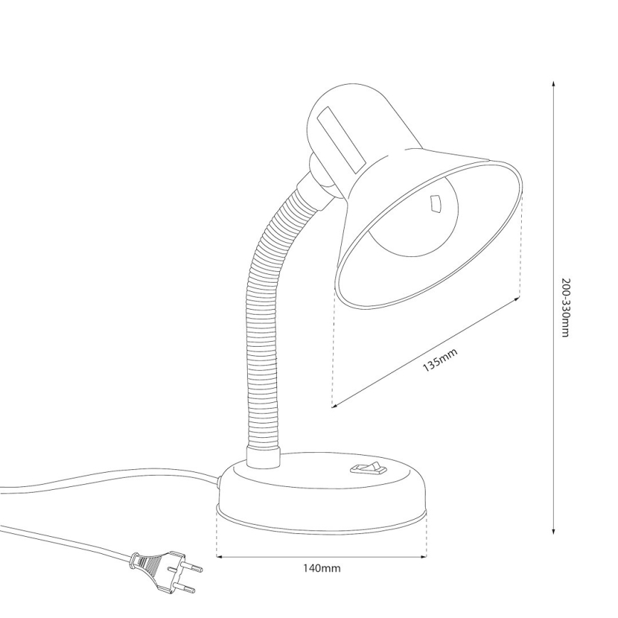 Lámpara de mesa MENTOR 1xE27/15W/230V roja