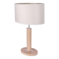 Lámpara de mesa MERCEDES 1xE27/40W/230V 46 cm crema/roble