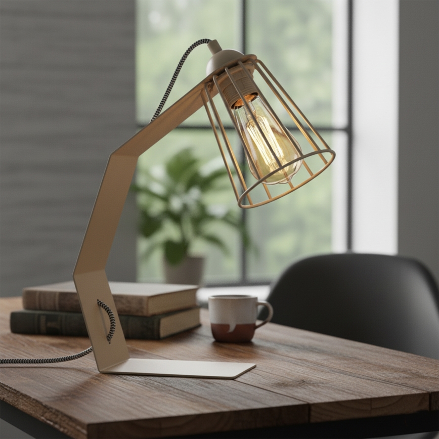Lámpara de mesa NANDO 1xE27/15W/230V beige