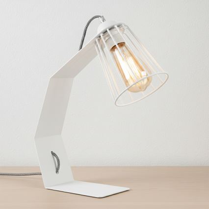 Lámpara de mesa NANDO 1xE27/15W/230V blanca