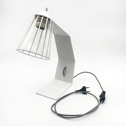 Lámpara de mesa NANDO 1xE27/15W/230V blanca