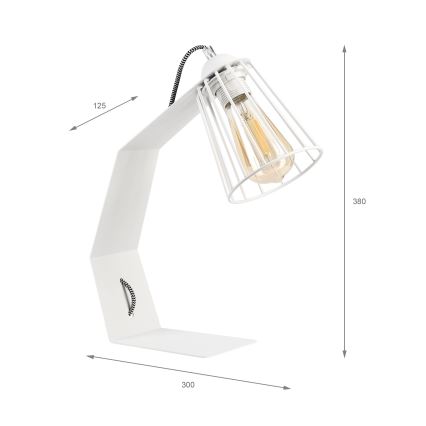 Lámpara de mesa NANDO 1xE27/15W/230V blanca