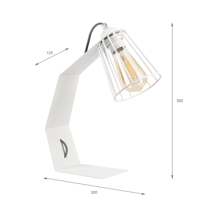 Lámpara de mesa NANDO 1xE27/15W/230V blanca