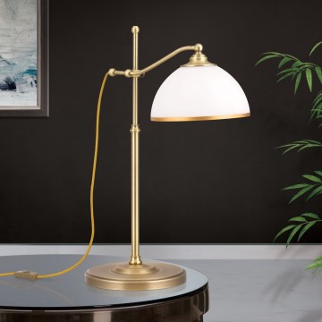 Lámpara de mesa OLD LAMP 1xE27/40W/230V 65 cm blanco/latón
