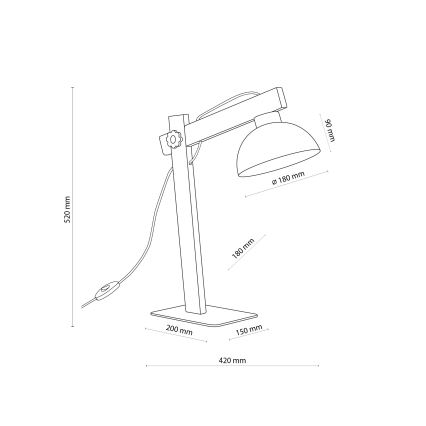 Lámpara de mesa OSLO 1xE27/15W/230V nogal/marrón